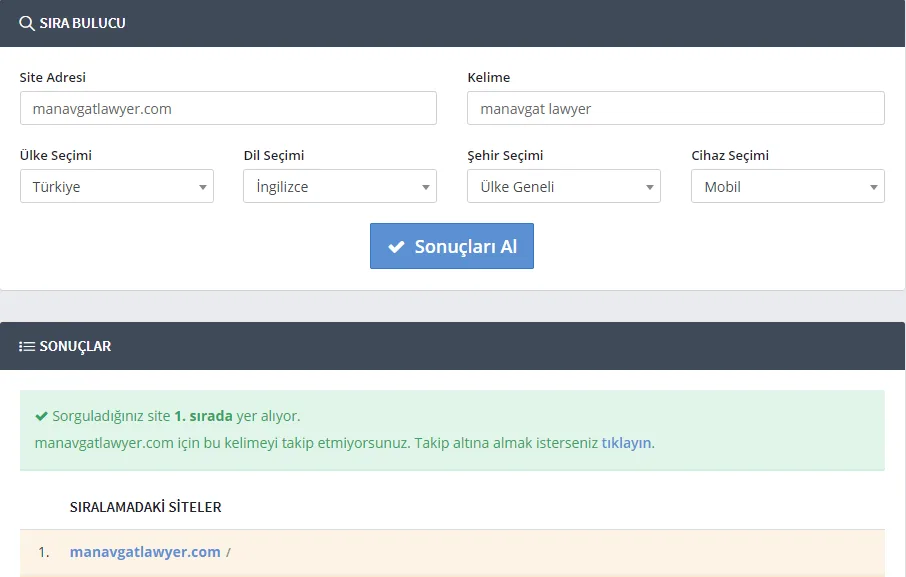 Serptakip manavgat lawyer sıralama görseli