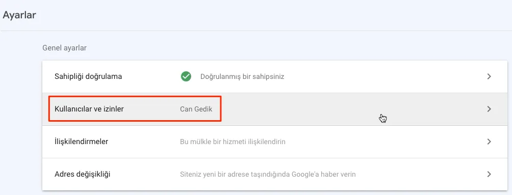 Search Console kullanıcılara giriş