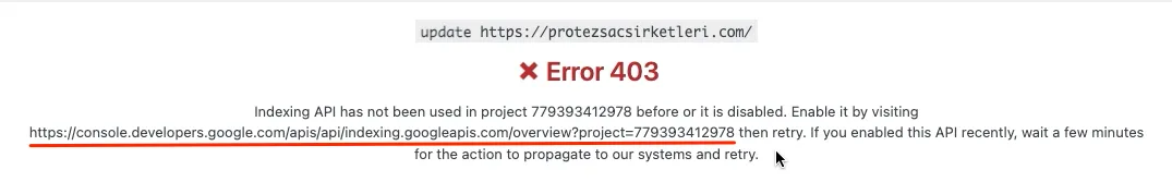 Error 403 hatası