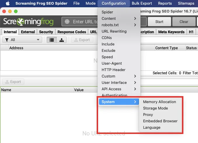 Screaming Frog SEO System