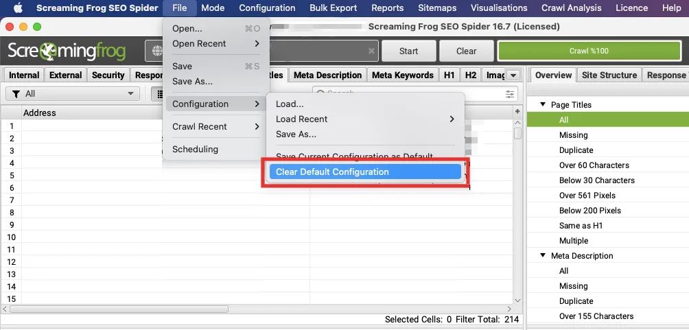 Default Configuration