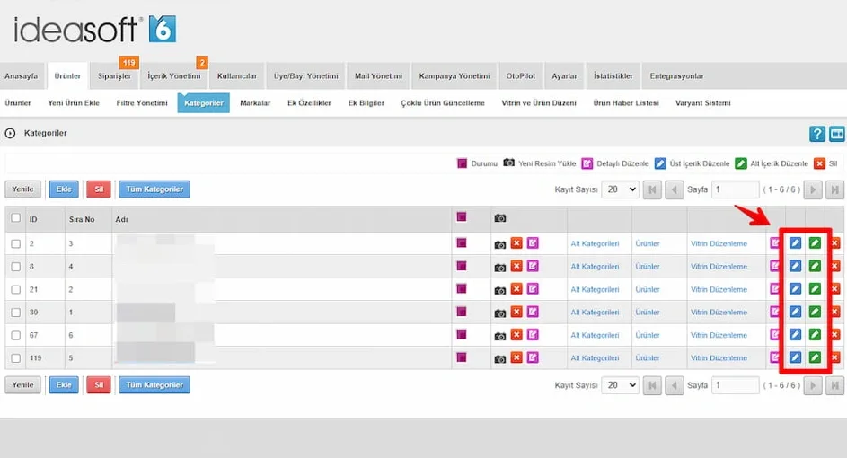 IdeaSoft SEO Kategori Düzenleme