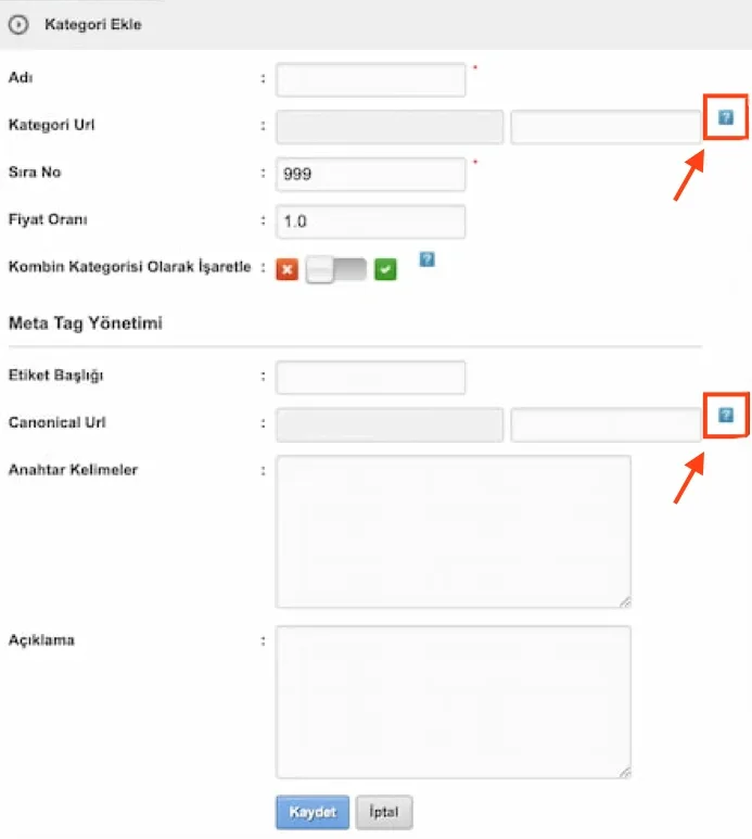 IdeaSoft SEO Kategori Ekleme