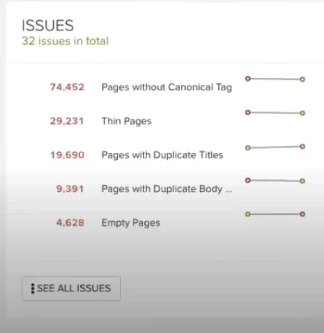DeepCrawl Issues